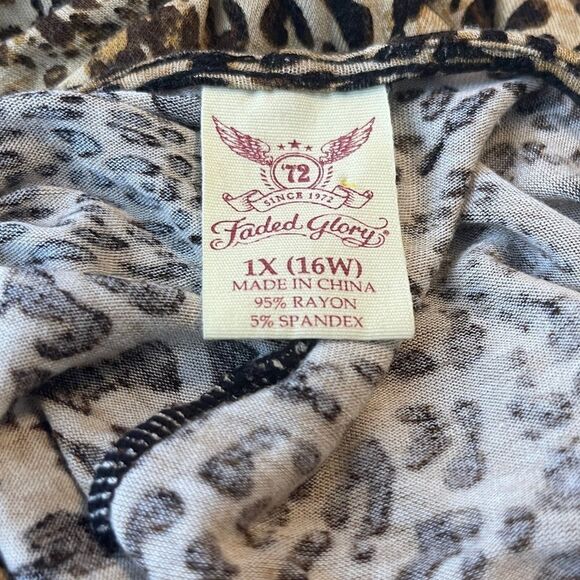 Faded Glory Animal Print Layered Top - Picture 6 of 6